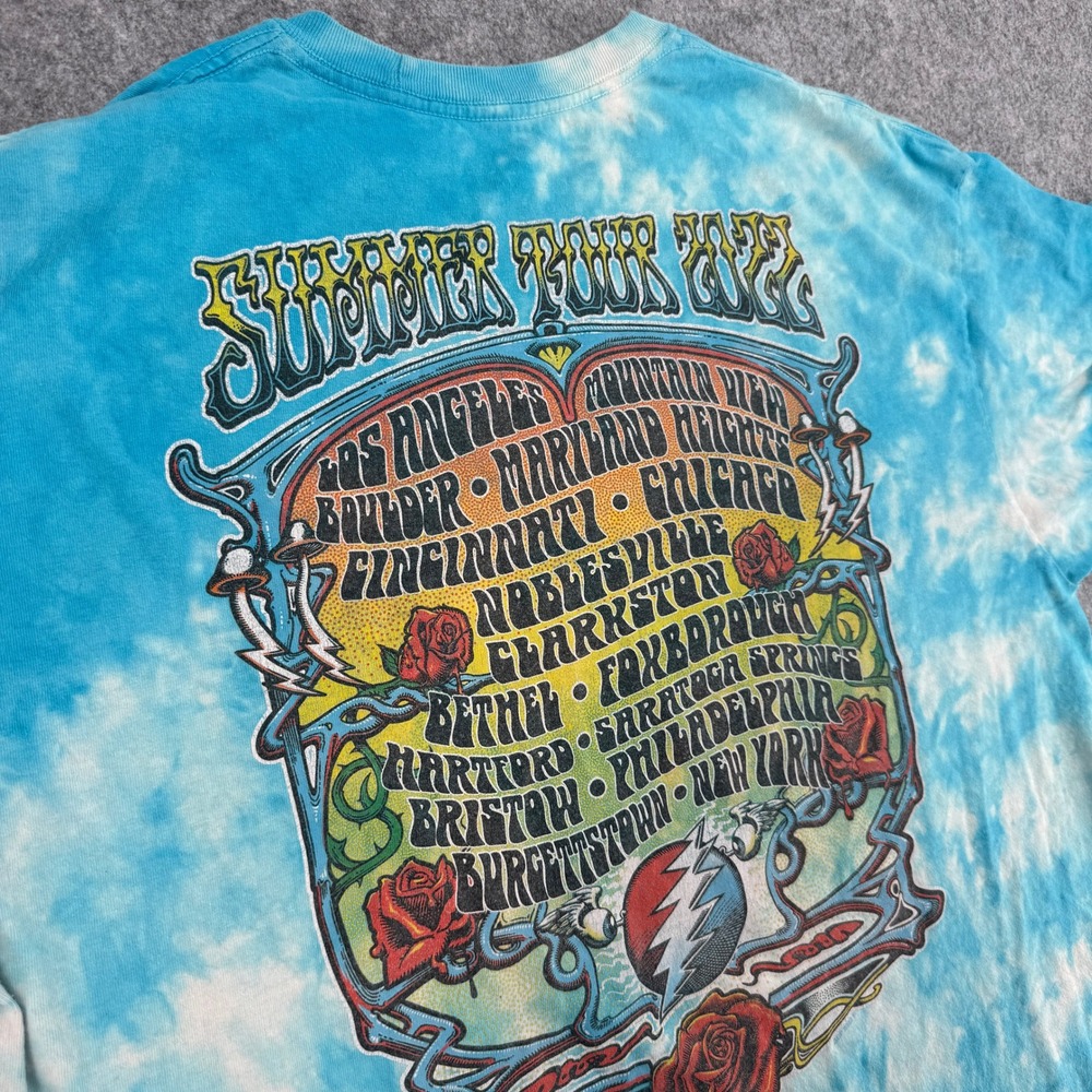 Liquid Blue T-Shirt Mens 2XL Dead & Company Summer Tour 22 Blue Tie Dye Graphic - Picture 6 of 9